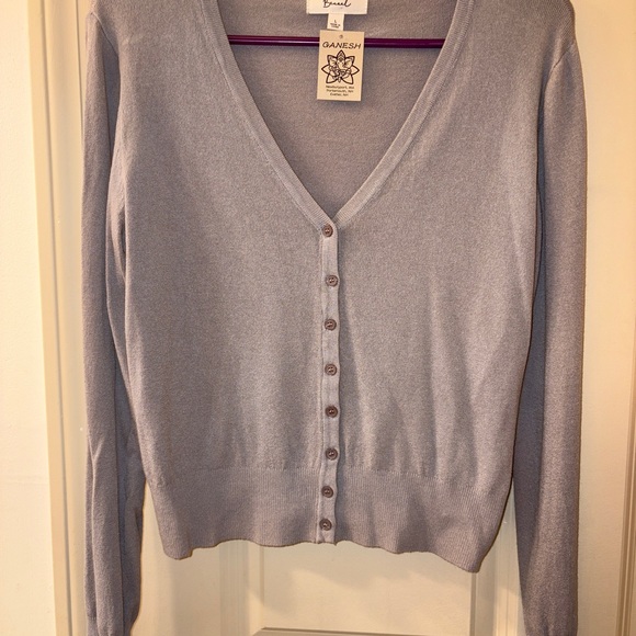 Becaal Sweaters - Ganesh Gray Cropped Cardigan Sweater